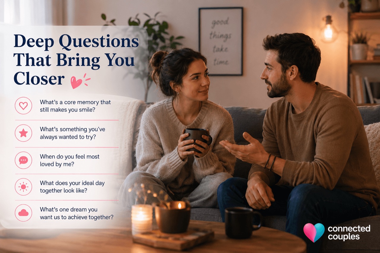A couple having a deep, connecting conversation that brings them closer