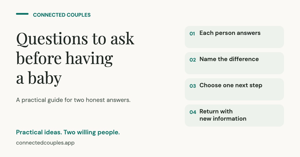 36 Questions to Ask Before Having a Baby, Together